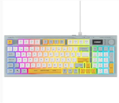 Everest KB-79 SILENT PRO Mavi/Beyaz/Sarı SESSİZ RGB Q Membrane Oyuncu Klavyesi resmi