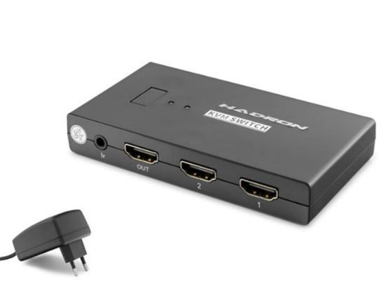 Hadron Hdx1373 2 Port + 4*  Hdmi Kvm Switch Usb Hdmi Kablolu Siyah resmi