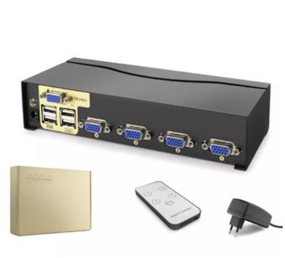 Hadron Hdx1381  4 Port  Vga Kvm Switch Uzaktan kumanda 5V adaptör   resmi