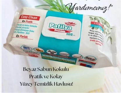 Pafilya Beyaz Sabun Yüzey Temizlik Havlusu 102 li Easy Clean Karbonat & Sirkeli (İz Bırakmaz)   resmi
