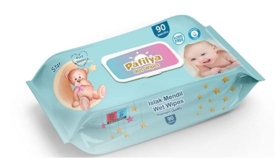 Pafilya Star Bebek Islak Havlu 90 lı  (Alcohol Free/ Paraben Free) Premium Quality Wet Wipes resmi