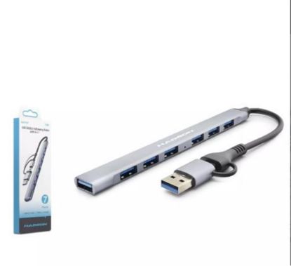 Hadron Hdx7857 Usb + Type-C Hub 7In1 1*Usb3.0 6*Usb2.0 Gri resmi
