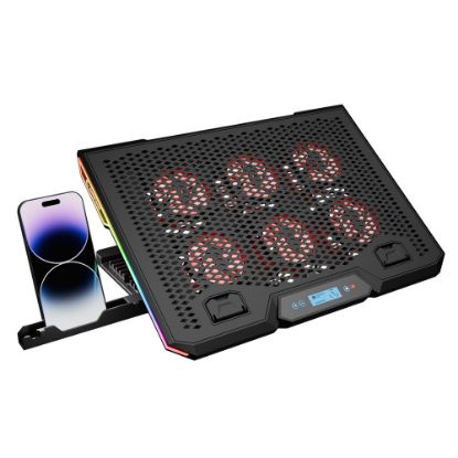 Rampage Blizzard R7 RGB Işıklı 6 Fanlı LCD Ekranlı 2 Usb Soketli 13-15.6 Notebook Soğutucu Stand resmi