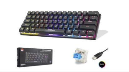 Hadron G509B Kablolu Oyuncu Mini Klavye Mekanik Blue Switch Rgb Q Siyah resmi