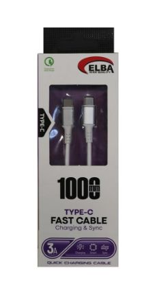 Elba Elb120-1 120w Type-c To Type-c 1Mt Siyah Örgülü  Şarj Kablosu ( Data Veri ) resmi