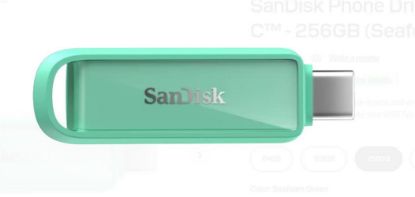 Sandisk SDIXS0N-256G-GN6NQ 256GB Phone Drive with USB-C-128GB (Seafoam Green) Flash Bellek resmi