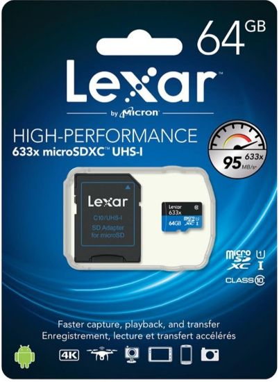 Lexar 64GB C10 A1 V30 U3  Hafıza Kartı + Adaptör resmi