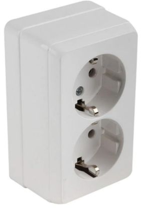 Mutlusan Bron Sıva Üstü İkili Topraklı Priz Beyaz (2160 202 0201) resmi
