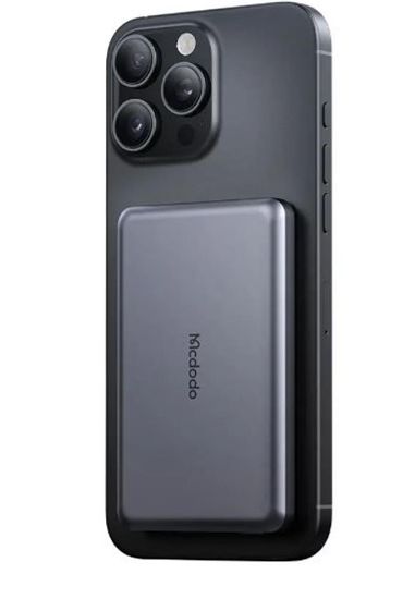 MCDODO MC-4641 20W 5000mAh Metal Ultra İnce Manyetik Kablosuz Power Bank Siyah resmi