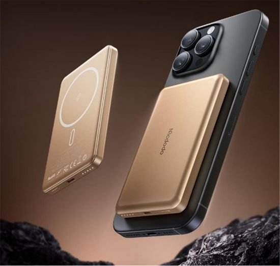 MCDODO MC-4642 5000mAh 20W Metal Ultra İnce Manyetik Kablosuz Powerbank resmi