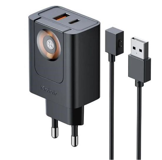 MCDODO CH-3700 30W 2si 1 Arada Kablosuz Apple Watch ve Seyahat Şarj Adaptörü resmi