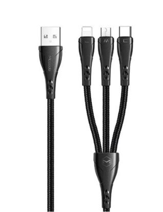 MCDODO CA-6960 3İN1 (LİGHTNİNG-MİCRO-TYPE-C) ŞARJ KABLOSU 3A 1.2M resmi