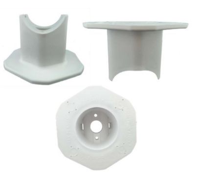 TRK TRK-07 Yuvarlak ve Çokgen Direk İçin Montaj Flanşı-Beyaz resmi