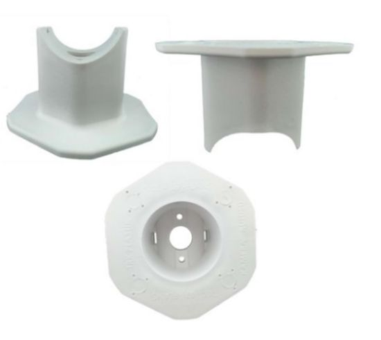 TRK TRK-07 Yuvarlak ve Çokgen Direk İçin Montaj Flanşı-Beyaz resmi