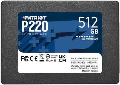Patriot 512GB P220 550/500MB 2.5 Sata3 P220S512G25 Ssd Disk resmi