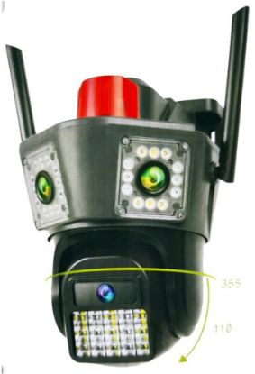 Apronx APX-WPG490 9Mp 3.6mm Üç Kamera 42 Led Wifi PTZ resmi