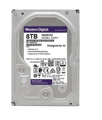 Wd 8Tb Purple WD82PURZ 7200RPM 256MB 7x24 Güvenlik Harddisk (İthalat) resmi