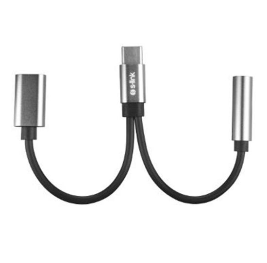 S-link SL-TA45M Gri Metal TypeC to 3.5 jack+TypeC Çevirici resmi