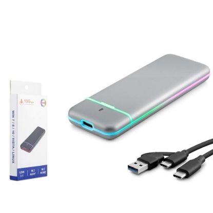 Hadron M2 Hdx1774 Ssd Kutu Type-C3.1 + Usb3.0 Nvme + Ngff M2 Chip Rtl9210B Gri resmi