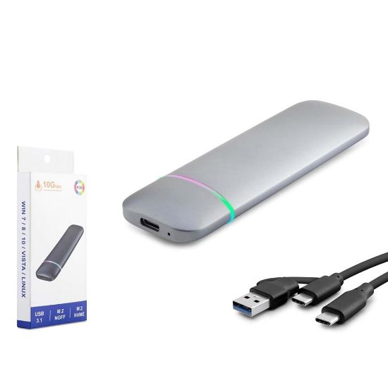 Hadron Hdx1772 Ssd Kutu Type-C3.1 + Usb3.0 Nvme + Ngff M2 Chip Rtl9210B Gri resmi