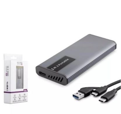 Hadron Hdx1780 Ssd Kutu Type-C3.1 + Usb3.0 Nvme + Ngff M2 Alüminyum + Plastik Chip Rtl9210B Rgb Gri resmi