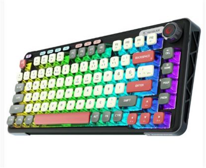 Rampage Eira Transparan Hot Swap 2.4G + BT Wireless RGB Gasket Oil Switch Türkçe Q  Mekanik Klavye resmi