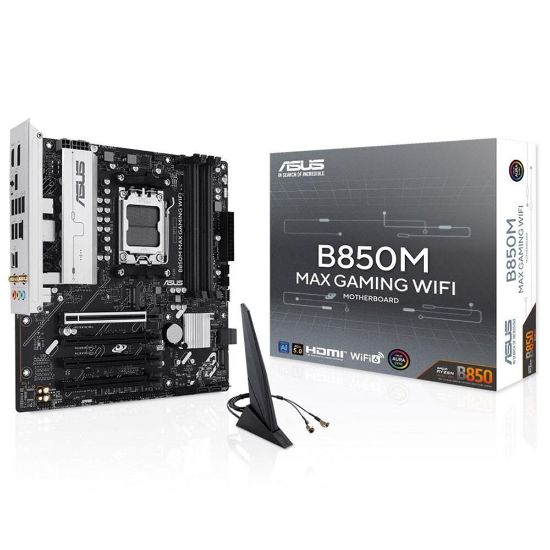 Asus B850M MAX GAMING WIFI 8000MHz (OC) DDR5 Soket AM5 M.2 HDMI DP mATX Anakart resmi
