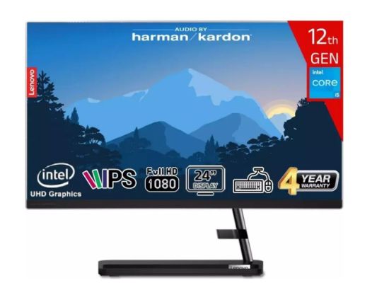 Lenovo Ideacentre F0GH01GCTR I5-12450H 16GB 512GB SSD  23.8" Fhd IPS Siyah FreeDOS AIO Bilgisayar resmi