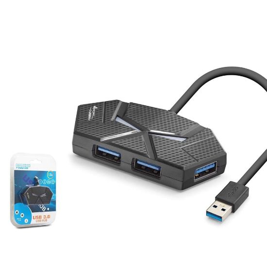 Hadron HDX7050 Gaming 3.0 USB Hub 5Gbps 4x USB-A 3.0 7 Renk LED 4 Port Çoklayıcı 120cm Siyah resmi