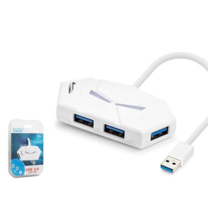 Hadron HDX7051 Gaming USB Hub 3.0 5Gbps 4x USB-A 3.0 7 Renk LED 4 Port Çoklayıcı 120cm Beyaz resmi