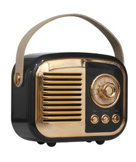 Mikado MD-24BT Echoes 3W 800mAh Siyah Usb+TF Kart+Bluetooth Destekli Klasik Retro Müzik Kutusu resmi