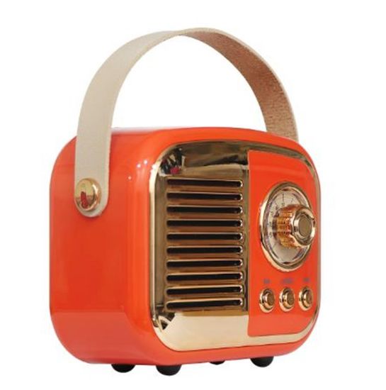 Mikado MD-24BT Echoes 3W 800mAh Turuncu Usb+TF Kart+Bluetooth Destekli Klasik Retro Müzik Kutusu resmi