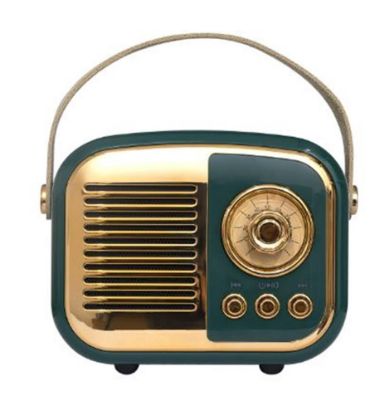 Mikado MD-24BT Echoes 3W 800mAh Yeşil Usb+TF Kart+Bluetooth Destekli Klasik Retro Müzik Kutusu resmi