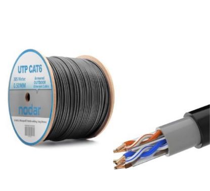Nodar Nd2001 Utp Cat6 Dışmekan Kablo 23Awg Çift Pvc 4P* 1/0.57Mm Cca 305mt Siyah resmi