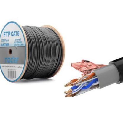 Nodar Nd2002 Ftp Cat6 Dışmekan Kablo 23Awg Çift Pvc 4P* 1/0.57Mm 35Mm Cca 305M Siyah resmi