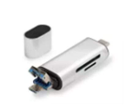 Hadron HDX7053 Kart Okuyucu Type-C OTG | microSD + SD Destekli | 480Mbps Gri resmi