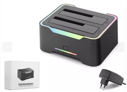 Hadron Hdx1790 HDD Docking – USB 3.0, 2.5 & 3.5 HDD/SSD, 8TB Destekli  RGB Siyah resmi