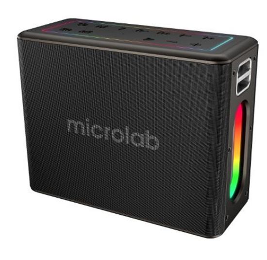 Microlab M60 Vega 15000mAh Batarya  Wireless Mikrofonlu Siyah Gri Usb + Tf Kart + Bluetooth Powerban resmi