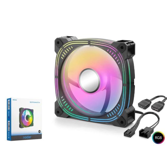 Nodar Nd2656 Kasa Fanı 3.Nesil İç ve Dış Parıltı Argb 12Cm Siyah resmi