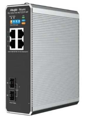 Ruijie RG-NIS21004GT2SFP-HP 4x10/100/1000 PoE+ 2xSFP Port IP40 Harici Güç Kaynağı Endüstriyel Switch resmi