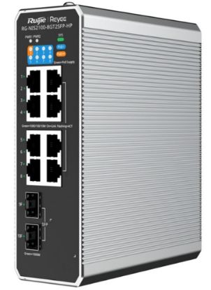 Ruijie RG-NIS2100-8GT2SFP-HP 8x10/100/1000 PoE+2xSFP Port IP40 Harici Güç Kaynağı Endüstriyel Switch resmi