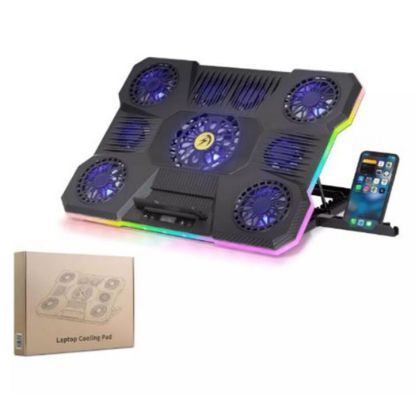 Hadron Dcxa21 Notebook Soğutucu 9*Fan + Telefon Standı 14-18 RGB Siyah resmi