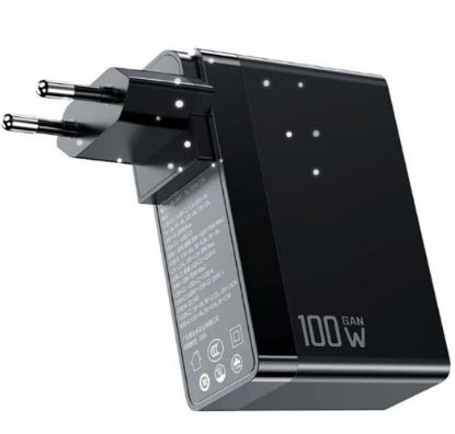 MCDODO CH-8101 Gan Serisi 100W 3 Port Başlıklı1xUsb 2 xType-C Girişli Universal Şarj Adaptörü-Siyah resmi