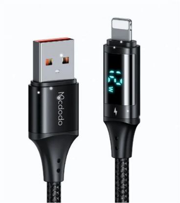 MCDODO CA-1060 DİJİTAL EKRANLI Usb-A To Lightning HIZLI DATA-ŞARJ KABLOSU 3A 1.2M resmi