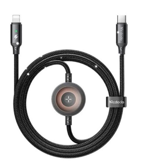 MCDODO CA-2580 60W 1 TYPE-C VE 1 WATCH KABLOSUZ ŞARJ KABLOSU- SİYAH resmi