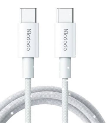MCDODO CA-2770 60W USB -C TO USB-C ŞARJ VE DATA KABLOSU BEYAZ - 1.2 M resmi