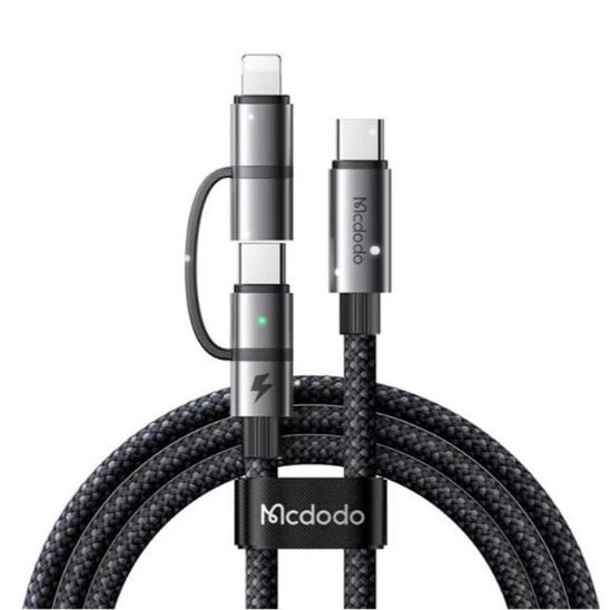 MCDODO CA-0450 LIGHTNING PD 36W - TYPE-C 100W DESTEKLİ2 Sİ BİR ARADA ŞARJ KABLOSU 1.2M resmi