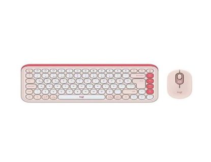 Logitech Pop Icon Combo 920-013077 Pembe Kablosuz Klavye Mouse Seti resmi