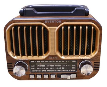 Everton RT-679  Bluetooth-USB-SD-FM Şarjlı Solarlı  Nostaljik Radyo  resmi