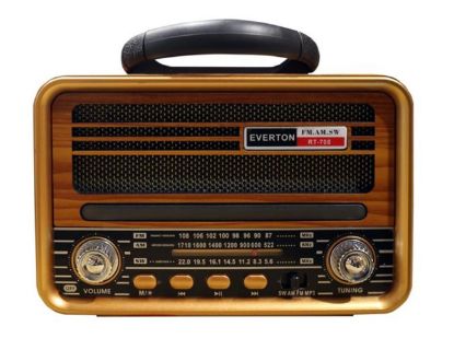 Everton Rt-708  Bluetooth Fm/Usb/Tf/Aux Solarlı  Şarjlı Nostaljik Radyo resmi